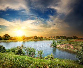 Image showing Evening on the rive