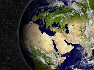 Image showing EMEA region on planet Earth