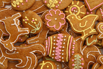 Image showing easter gingerbread cookies - czech tradition 