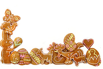 Image showing easter gingerbread cookies - czech tradition 