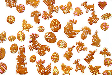 Image showing easter gingerbread cookies - czech tradition 