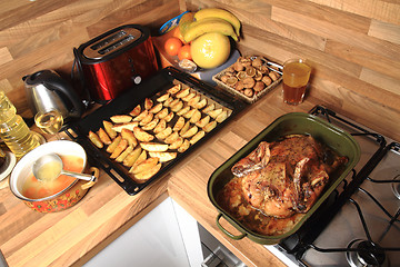 Image showing fried duck and potatoes