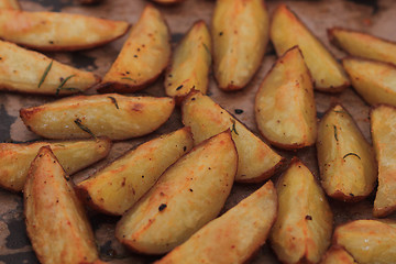 Image showing fried potatoes bacground