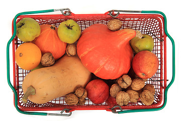 Image showing autumn fruits and nuts 