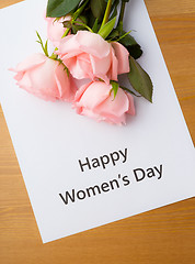 Image showing Happy women's day and rose
