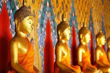 Image showing Golden buddha statue in temple