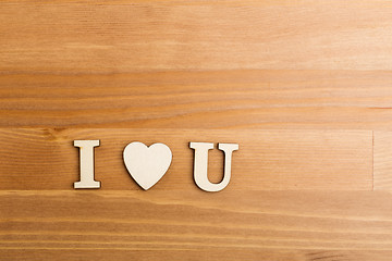 Image showing I Love You wooden letter