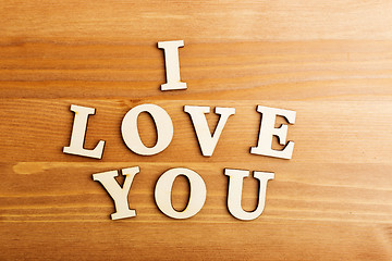 Image showing I Love You wooden letters