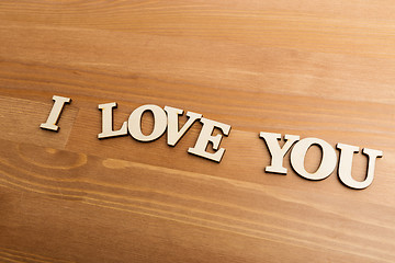 Image showing I Love You wooden letters 