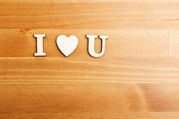 Image showing I Love You wooden text