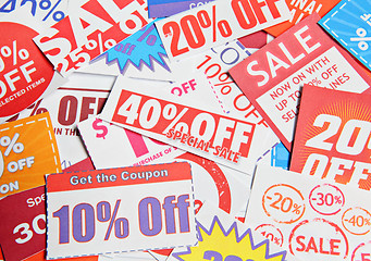 Image showing Stack of coupons