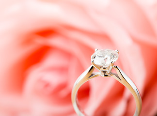 Image showing Rose and diamond ring