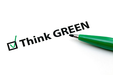 Image showing Checklist option for think green