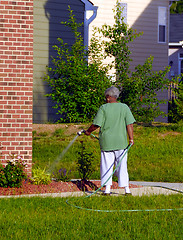 Image showing Watering Lawn