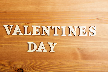 Image showing Valentines day wooden letters 