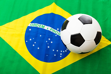 Image showing Brazil Flag and soccer ball