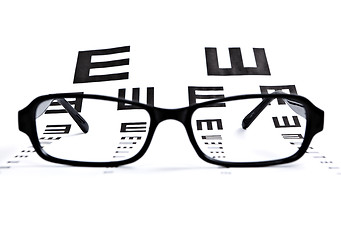 Image showing Eye chart with glasses