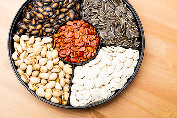 Image showing Assorted Chinese snack tray for lunar new year