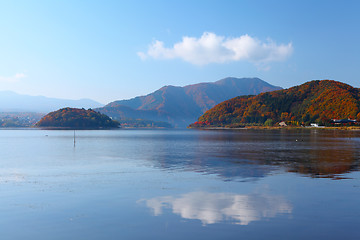 Image showing Forest lake in fall 