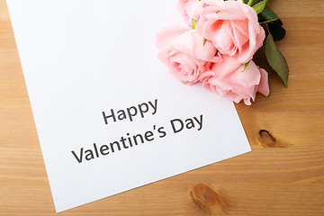 Image showing Happy valentine's day and rose