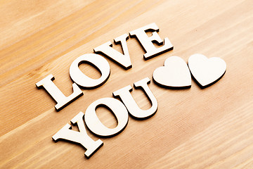 Image showing Love You wooden letters