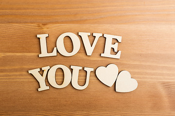 Image showing Love You wooden text