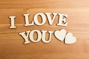 Image showing I Love You wooden text