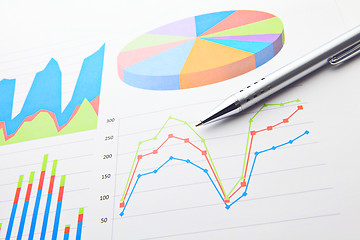 Image showing Financial chart and pen