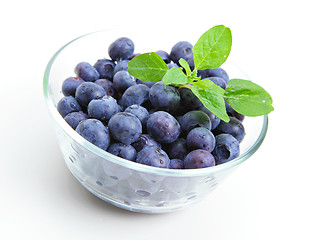 Image showing Bowl of blueberries