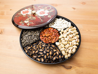 Image showing Chinese new year snack tray