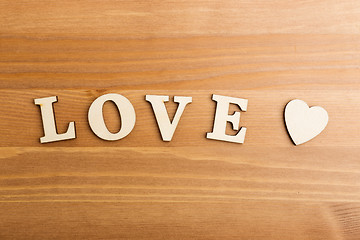 Image showing Love wooden text 