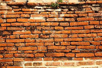 Image showing Old red brick wall