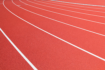 Image showing Running track in red