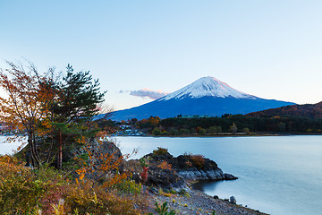 Image showing Mount Fuji from Kawaguchiko lake