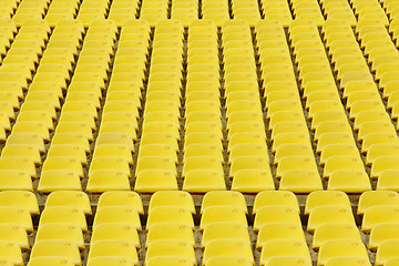 Image showing Yellow seat in sport stadium