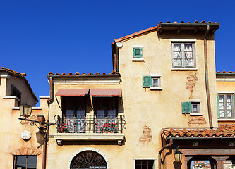 Image showing Mediterranean house with clear blue sky