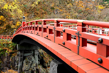 Image showing Red bridge Shinkyo in Japan