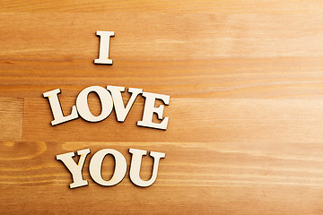 Image showing I Love You wooden letters 