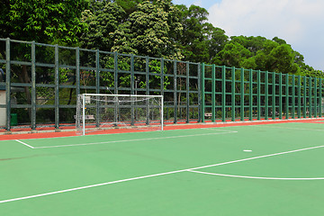 Image showing Soccer field and gate