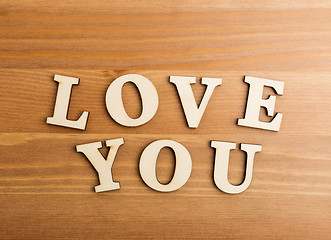 Image showing Love You wooden text