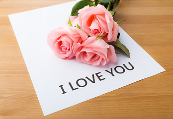 Image showing Rose and message card