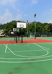 Image showing Outdoor public basketball court 