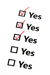 Image showing Yes checkbox