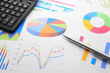 Image showing Data chart and calculator