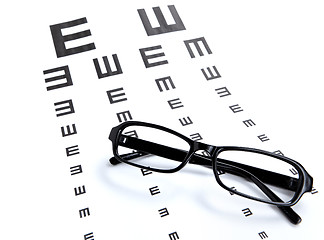 Image showing Eye chart and glasses