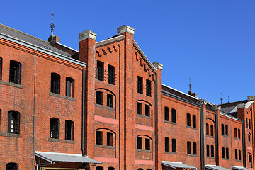 Image showing Red brick warehouse in Yokohama