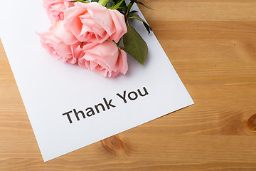 Image showing Rose and thank you card