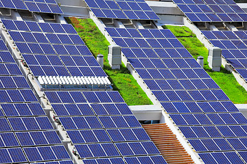 Image showing Solar panels on roof top