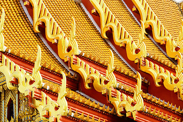 Image showing Traditional temple roof tilt in Thailand