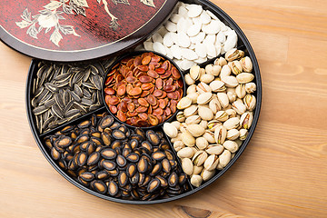 Image showing Assorted Snack tray and for Lunar new year 